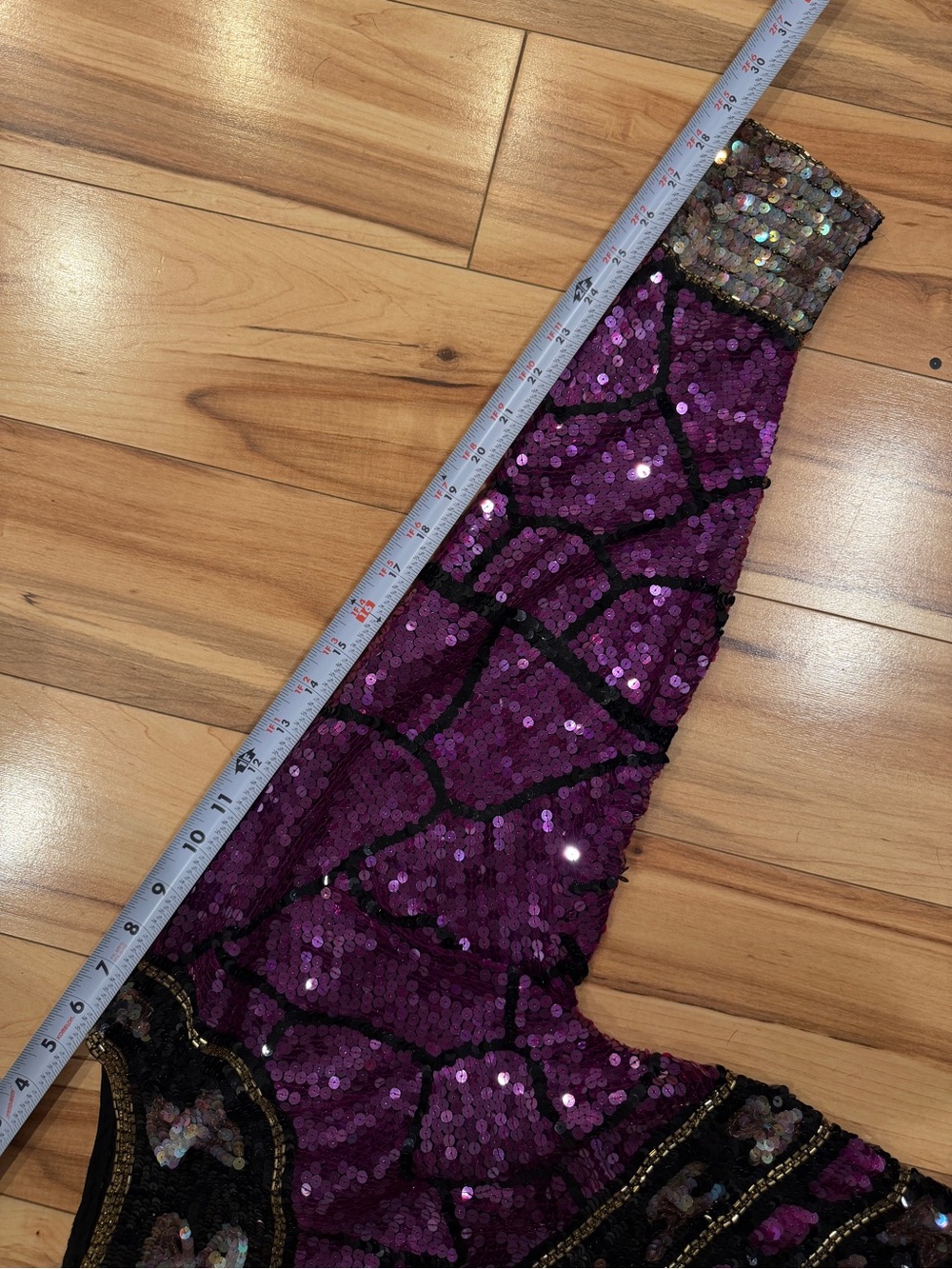 Jack Bryan Vintage Hand-Beaded Sequin Art Deco Top Purple Black Gold Size 6 - Picture 14 of 16